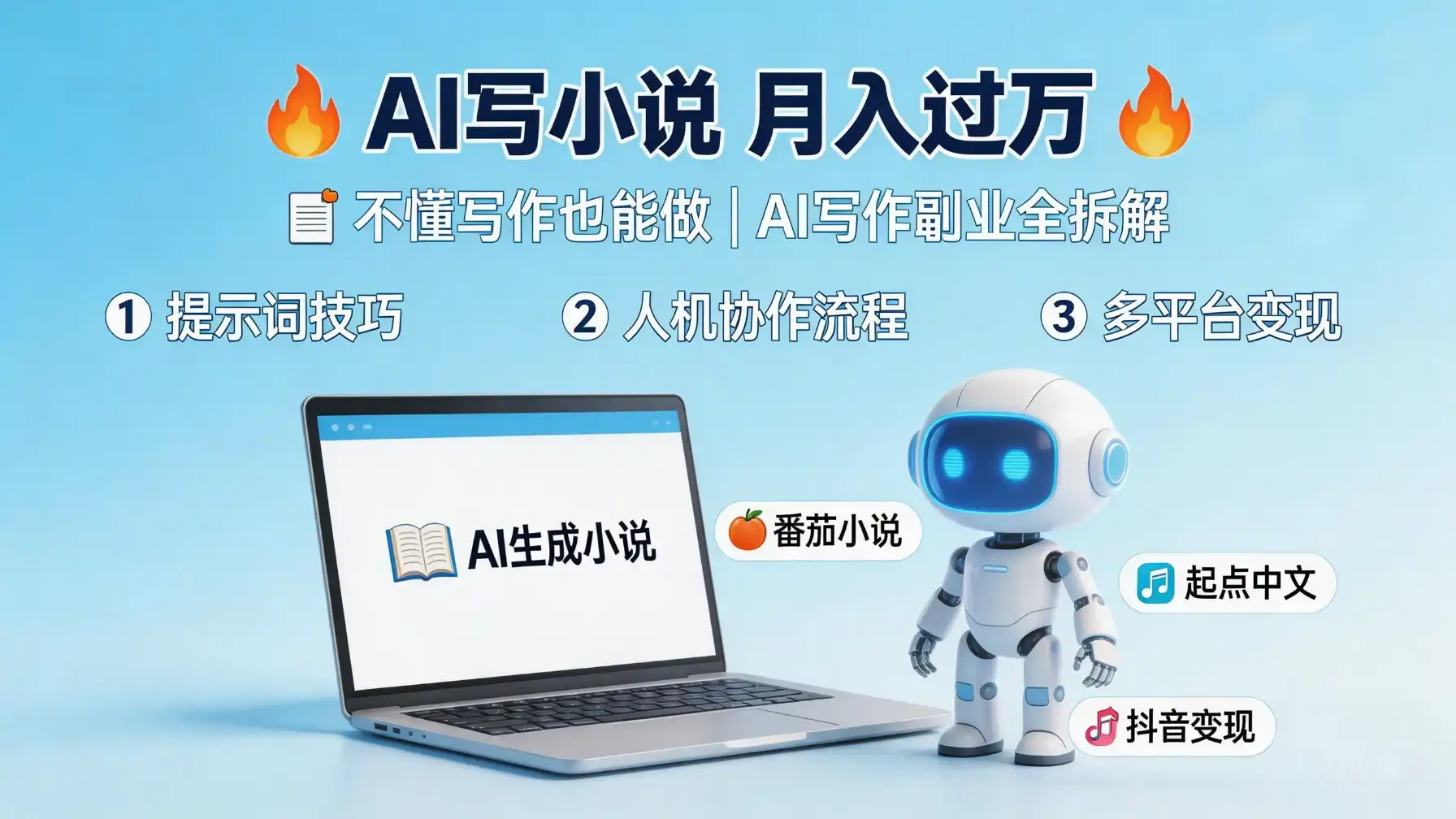 怎么用AI写小说赚钱：新手到月入过万的实操教程